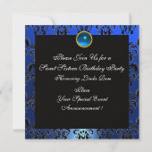 INVITATION 16 JOUR D'ANNIVERSAIRE SUCRÉ, BLEU BLACK BLACK BLA (Dos)