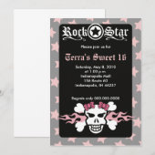 INVITATION 16 SOIXANTE ROCKER DE ROQUETTE À SKULL ANNIVERSAIR (Devant / Derrière)