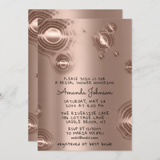 Invitation 16e 15e Rose spatial futuriste (Devant / Derrière)