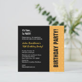 Invitation 16e Ado Anniversaire Moderne Gold and Black V841 (Debout devant)