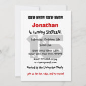 Invitation 16e anniversaire Ado moderne Black White Motif A01 (Dos)