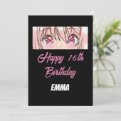 Invitation 16e anniversaire Anime (Debout devant)