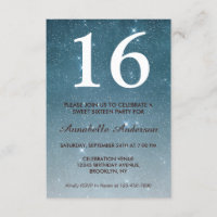 16e anniversaire Blue Midnight Sky Star Sweet sixt