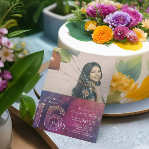 Invitation 16e anniversaire de fête Galaxy Constellations Pho