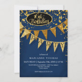 Invitation 16e anniversaire de fête Pennant bannière Confetti (Devant)