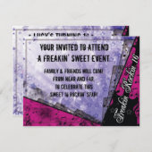 Invitation 16e anniversaire de Freakin Rockin (Devant / Derrière)