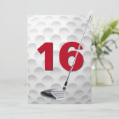 Invitation 16e anniversaire de la fête de golf Thème (Debout devant)