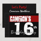 Invitation 16e anniversaire des Black Black White Stars moder (Devant / Derrière)