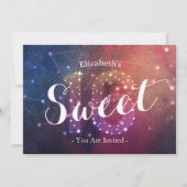 Invitation 16e anniversaire fête Chic Galaxy Star Constellati (Devant)