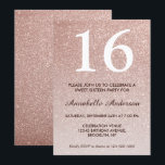 Invitation 16e anniversaire Glam Rose Rose Gold Parties scint<br><div class="desc">Célébrez votre anniversaire avec cette Glam Stylish Rose Gold Parties scintillant Sparkle Ombre Birthday Card Invitation.</div>