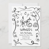 Invitation 16e anniversaire Invitation, Whimsical Sweet 16 (Devant)