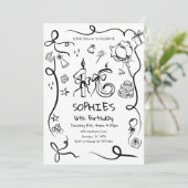 Invitation 16e anniversaire Invitation, Whimsical Sweet 16 (Debout devant)