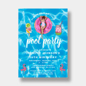 Invitation 16e anniversaire mignon Pink Summer Pool Party