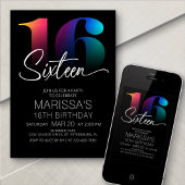 Invitation 16e anniversaire Moderne