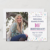 Invitation 16e anniversaire - Photo Party (Devant)