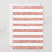 Invitation 16e anniversaire - Rose Gold White Stripes Floral (Dos)