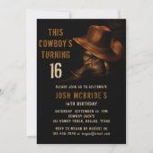 Invitation 16e anniversaire Rustic Cowboy Casquette et Bottes (Devant)