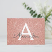 Invitation 16e anniversaire Sparkle Rose Gold Blush Pink Phot (Debout devant)