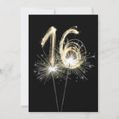 Invitation 16e anniversaire Sparklers de fête (Devant)