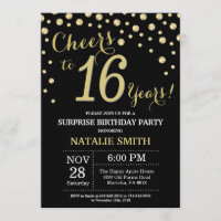 16e anniversaire surprise Diamant noir et or