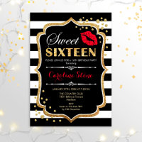 16e anniversaire - Sweet sixteen Black Red Gold