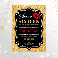 16e anniversaire - Sweet sixteen Gold Noir Rouge