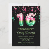 Invitation 16e anniversaire Watermelon Balloons avec Confetti (Devant)