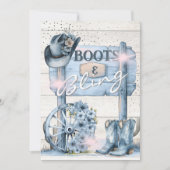 Invitation 16e Bottes de fille Bling Western Pink Blue (Devant)