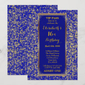 Invitation 16ème, anniversaire 16ème, marine de parties (Devant / Derrière)