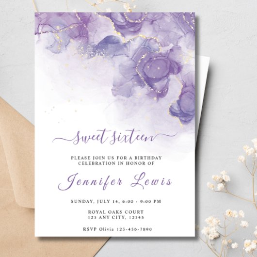 Invitation 16ème Soft Purple Lavender Soft Soft Soft Purple F