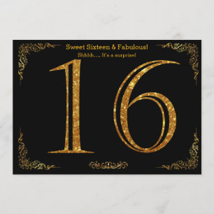 Invitation 16ème, Sweet sixteen, fête d'anniversaire, parties