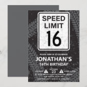 Invitation 16th Birthday Party for Boy (Devant / Derrière)