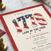 Invitation 1776 4th of July Independence Day BBQ Party