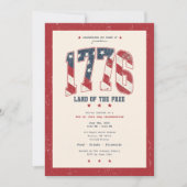 Invitation 1776 4th of July Independence Day BBQ Party (Devant)