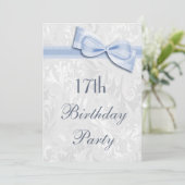 Invitation 17e anniversaire Damask et Faux Bow (Debout devant)