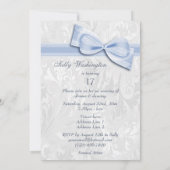 Invitation 17e anniversaire Damask et Faux Bow (Dos)