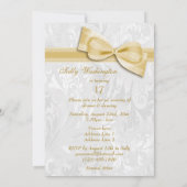 Invitation 17e anniversaire Damask et Faux Bow (Dos)