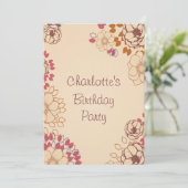 Invitation 17e anniversaire de la fille Cute Modern Floral (Debout devant)