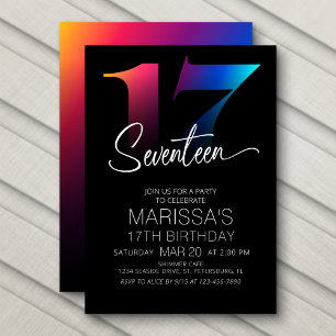 Invitation 17e anniversaire Moderne