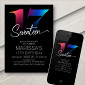 Invitation 17e anniversaire Moderne