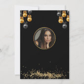 INVITATION 17E ANNIVERSAIRE NOIR ÉLÉGANT ET MODERNE AVEC BALL (Dos)