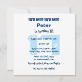 Invitation 17e ou n'importe quel Anniversaire Grandes Moderne (Dos)