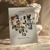 Invitation 18 Photos Collage Mariage en forme de coeur