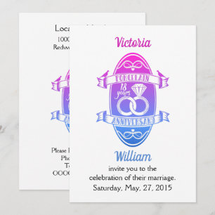 Invitation 18 Porcelaine traditionnelle 18e anniversaire de m