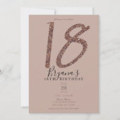 Invitation 18e 18 Anniversaire Rose rose Blush Parties scinti (Devant)