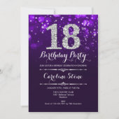 Invitation 18e anniversaire - Argent violet (Devant)