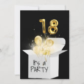 Invitation 18e anniversaire Ballons d'or en boîte blanche (Devant)