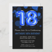 Invitation 18e anniversaire Ballons Enfants Blue Boy Party (Devant)