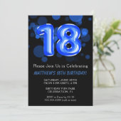 Invitation 18e anniversaire Ballons Enfants Blue Boy Party (Debout devant)