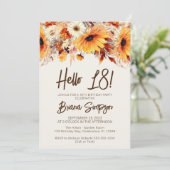Invitation 18e anniversaire Beige Fall Floral (Debout devant)